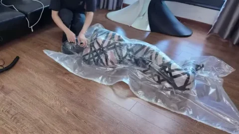 Tragic, Mummified and vacuumed in plastic